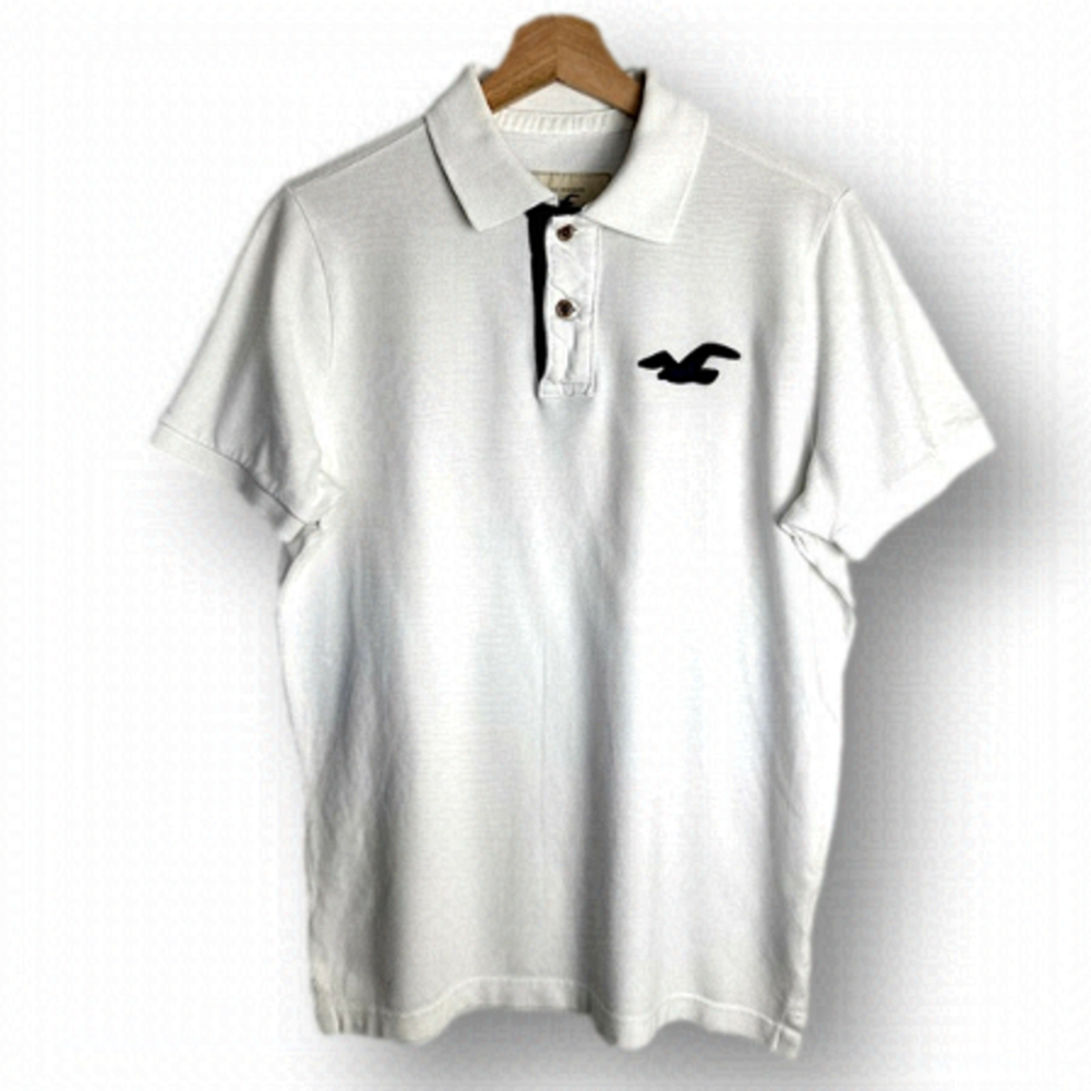 Hollister California Polo White Short-sleeve Chest Logo Large